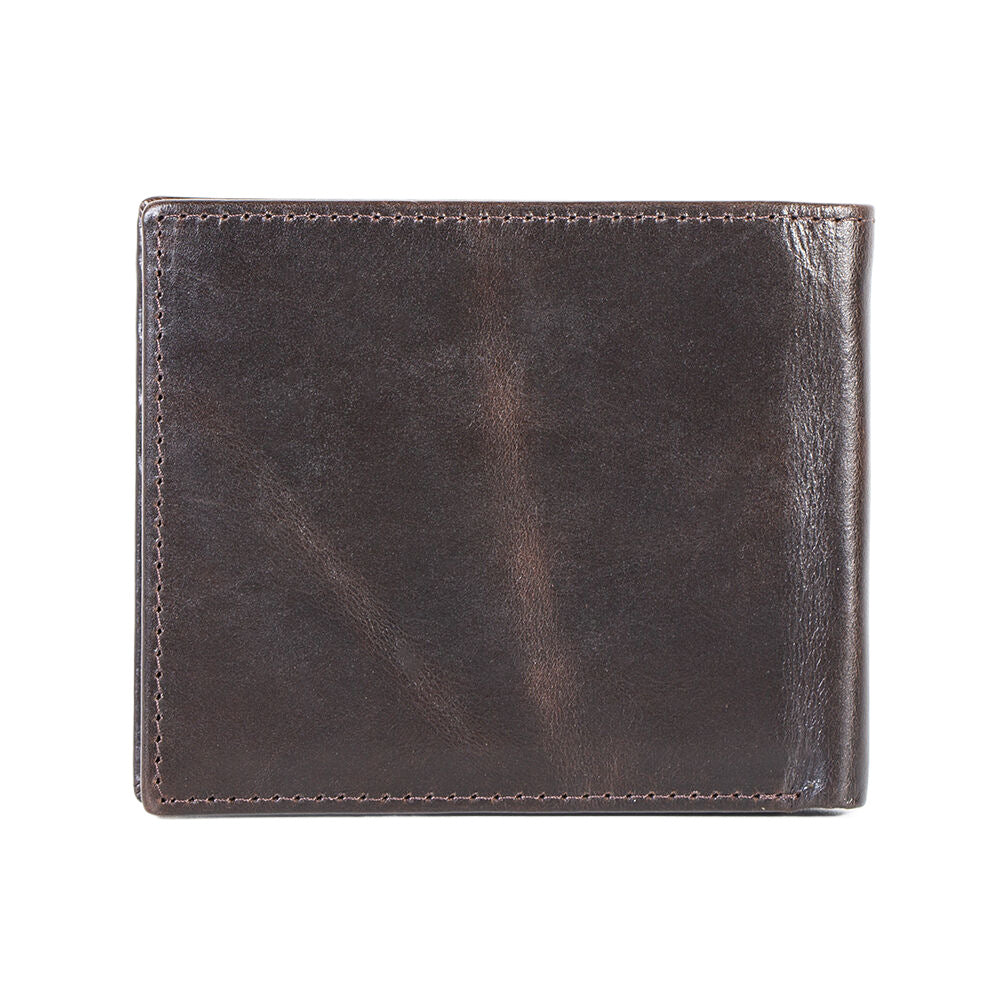 Wholesale men's wallet horizontal leather  clip head layer cowhide oil wax leather simple two-fold bag